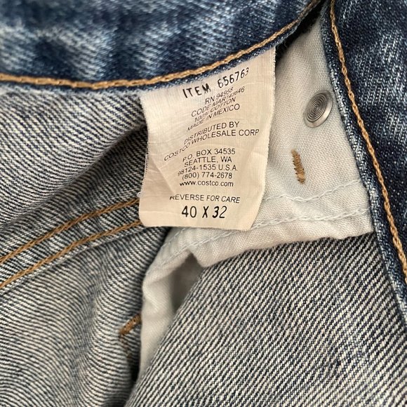 Kirkland Signature Straight Leg Jeans Men's 40x32 Blue Medium Wash 5-Pocket - Picture 3 of 3